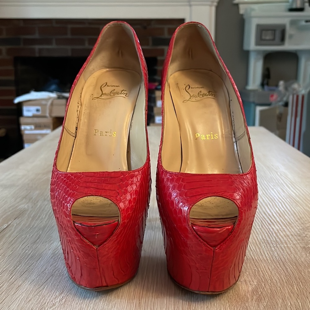 Louboutin Highness 160MM Red Python - 37.5 - Picture 4 of 12